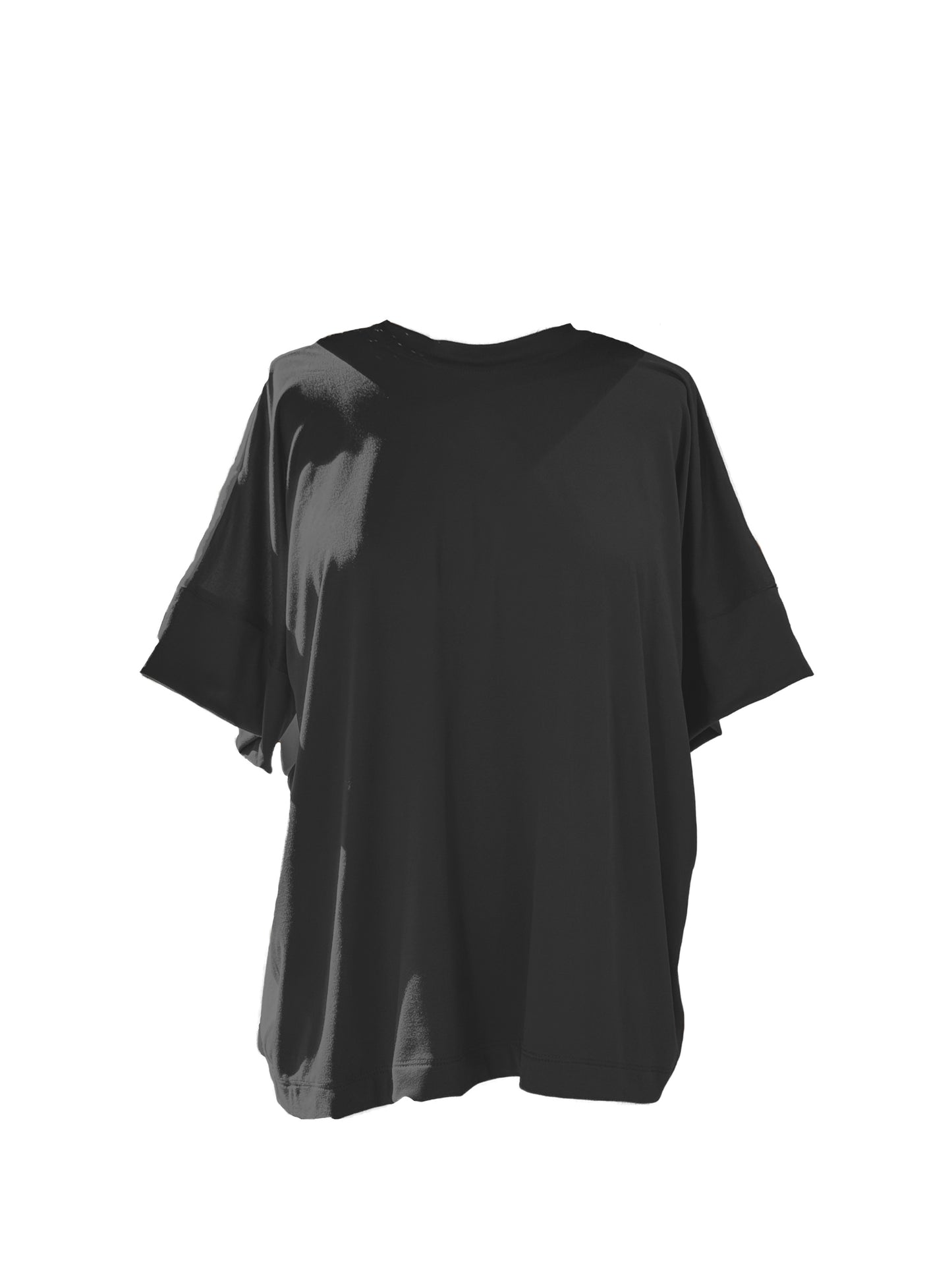 Reversible t-shirt in Charcoal front and Orchid back