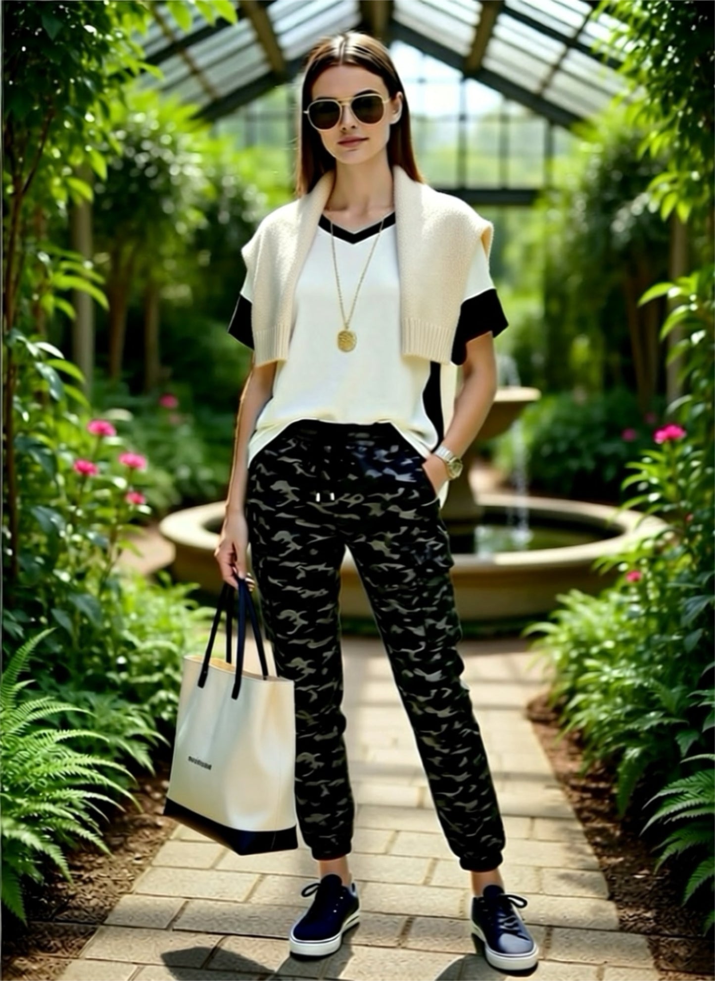 Two-toned, V-neck Premium Tops