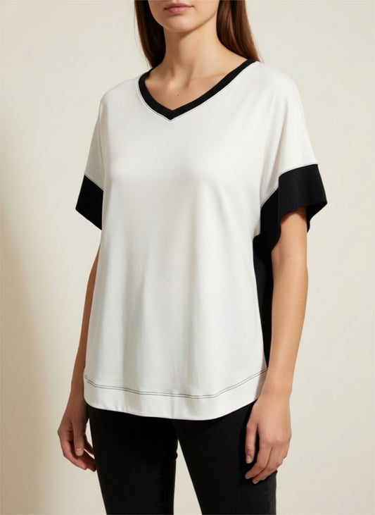 Two-toned, V-neck Premium Tops