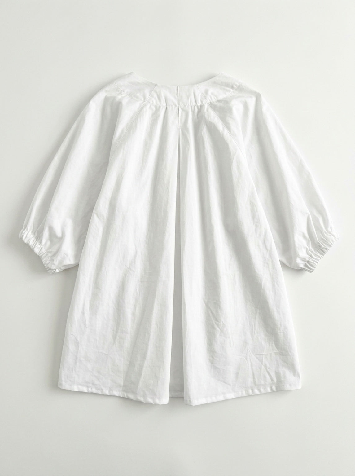 Puff-Sleeve Stretch Poplin Shirt