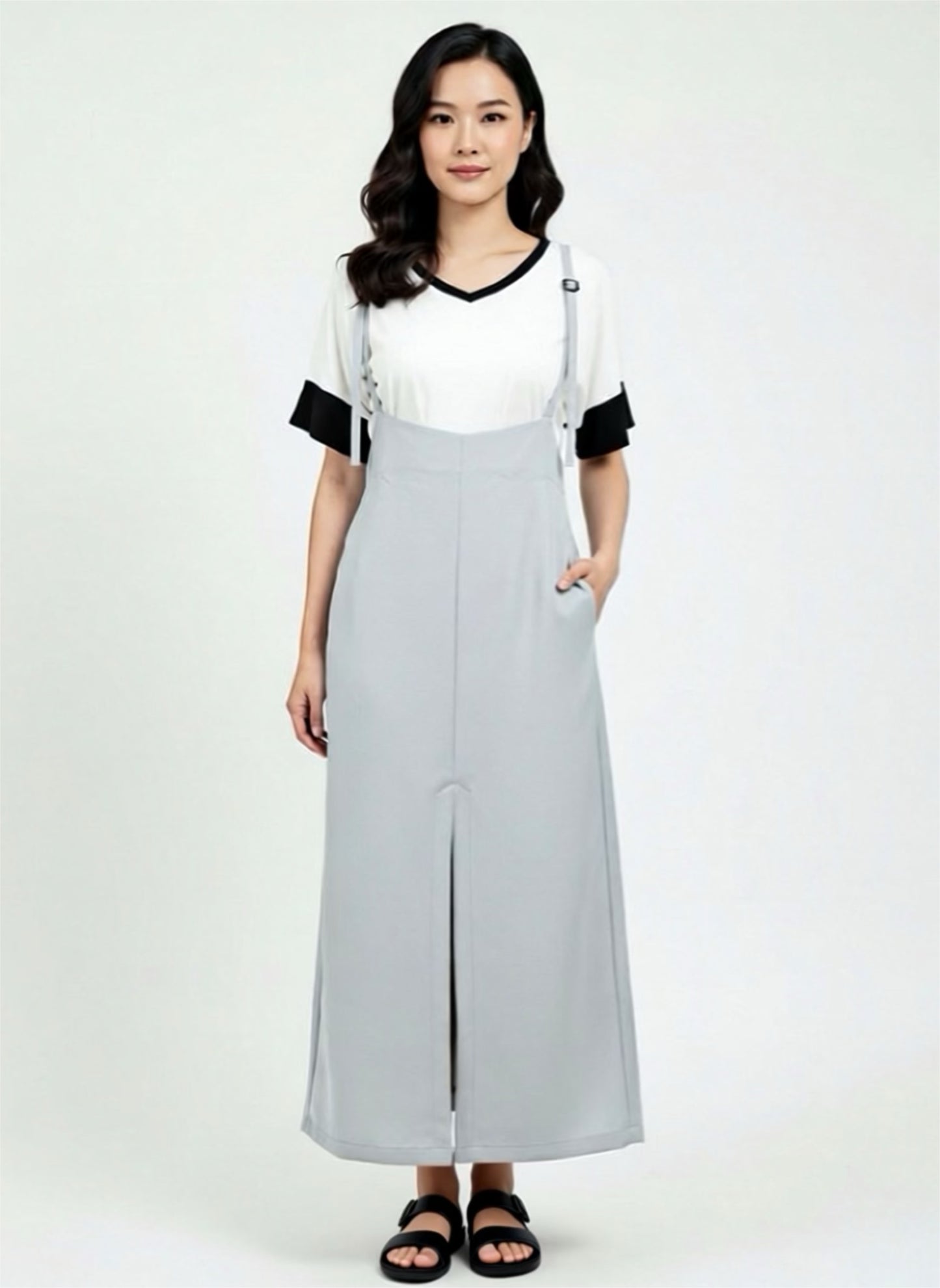 Two-toned, V-neck Premium Tops