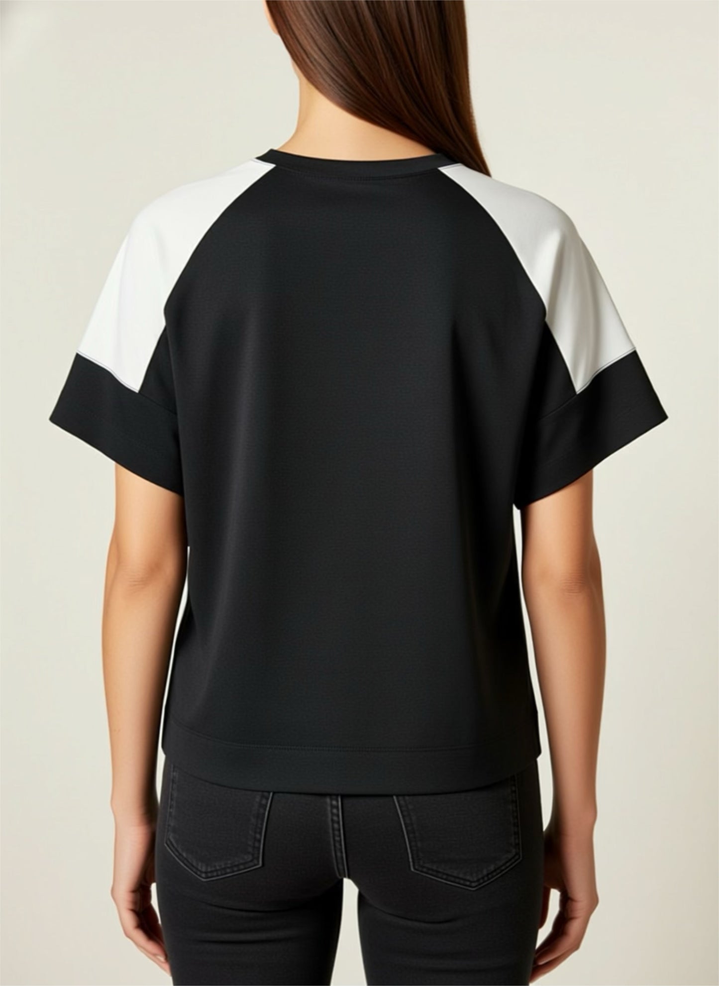 Two-toned, V-neck Premium Tops