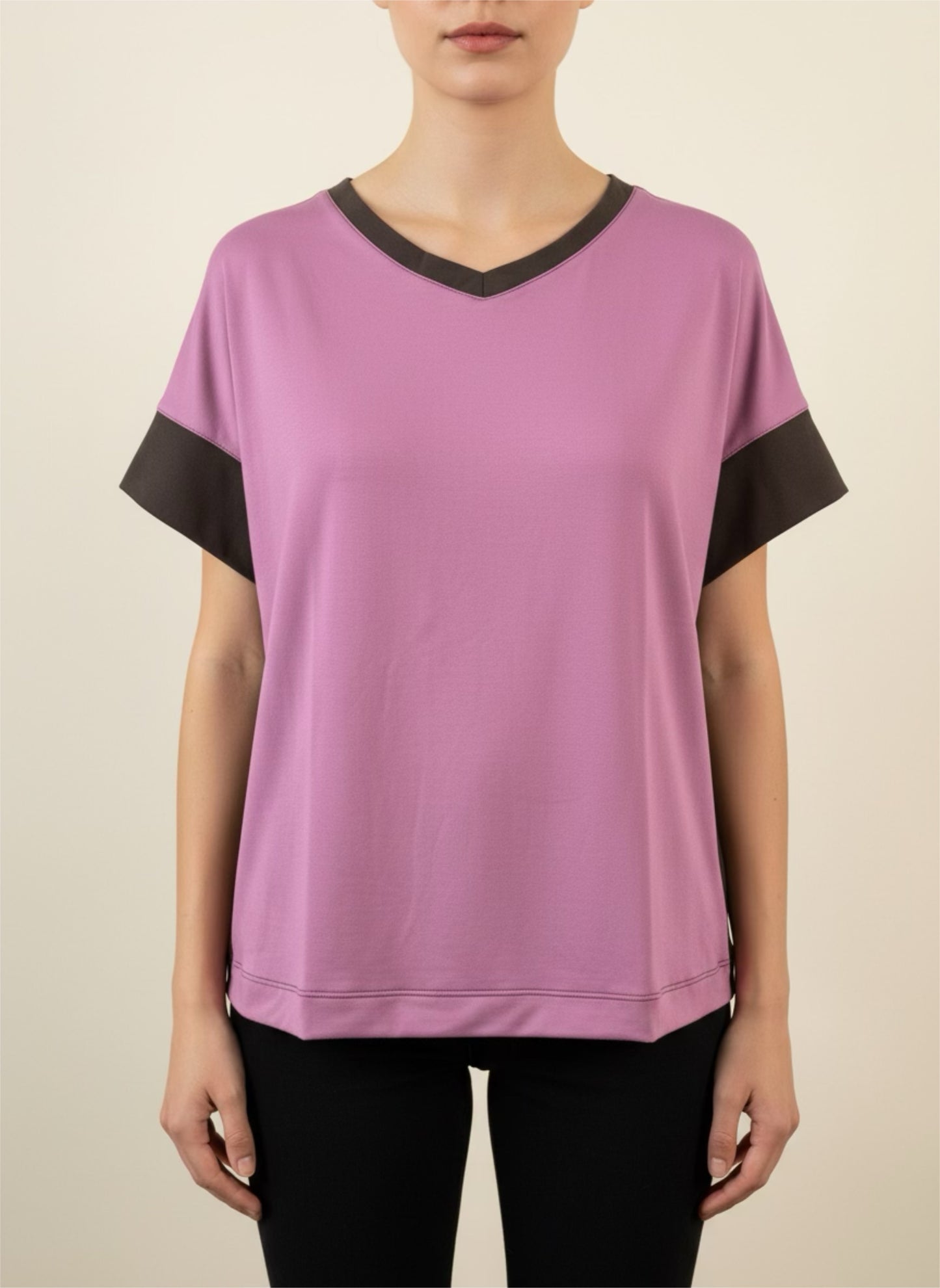 Two-toned, V-neck Premium Tops