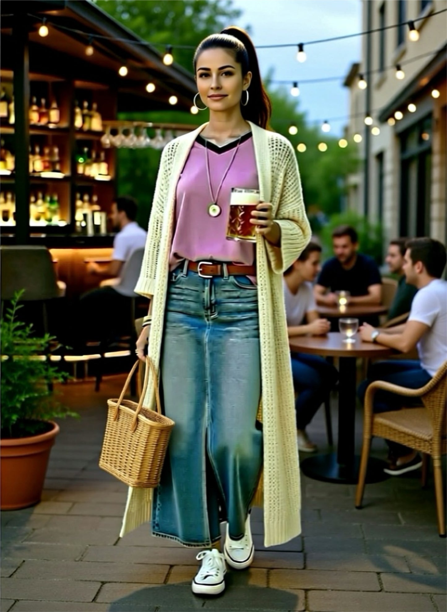 Two-toned, V-neck Premium Tops