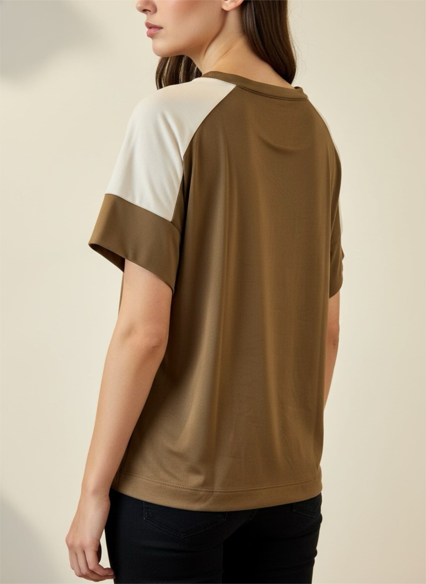 Two-toned, V-neck Premium Tops